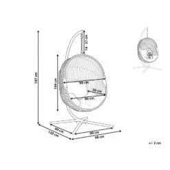 Beliani Hangstoel ACRI - Beige Pe Rotan -Meubelwinkel 1000082570 0102