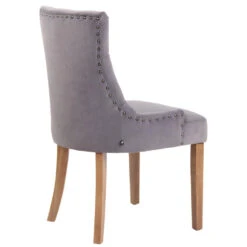 CLP Set Van 4 Eetkamerstoelen Aberdeen Licht Bruin Frame Fluweel Zilverkleurig 9 CLP Set Van 4 Eetkamerstoelen Aberdeen Licht Bruin Frame Fluweel Zilverkleurig -Meubelwinkel 1000082891 0103