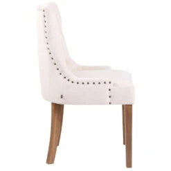 CLP Eetkamerstoel Aberdeen Licht Bruin Frame Fluweel Crème -Meubelwinkel 1000082907 0102