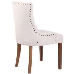 CLP Eetkamerstoel Aberdeen Licht Bruin Frame Fluweel Crème -Meubelwinkel 1000082907 0103