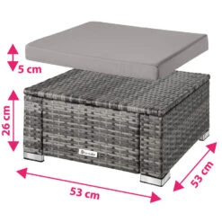 Tectake - Wicker Zitkruk -grijs- 53 X 53 X 26 Cm 9 Tectake - Wicker Zitkruk -grijs- 53 X 53 X 26 Cm -Meubelwinkel 1000083108 0103