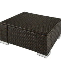 Tectake - Wicker Zitkruk Bruin Mix - 53 X 53 X 26 Cm -Meubelwinkel 1000083109 0102