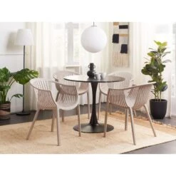 Beliani Eetkamerstoel NAPOLI - Beige Synthetisch Materiaal 8 Beliani Eetkamerstoel NAPOLI - Beige Synthetisch Materiaal -Meubelwinkel 1000086371 0103