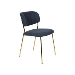 Rein Living Jolien Eetkamerstoel - Goud/Donkerblauw - Set Van 2 -Meubelwinkel 1000087466 0102