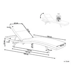 Beliani Tuinligstoel AMELIA - Grijs Textiel, Aluminium -Meubelwinkel 1000088223 0102