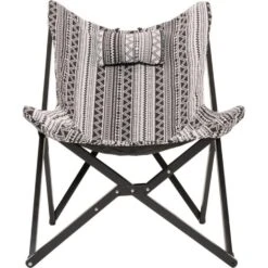 Aztec Vlinderstoel Zwart/wit - Stof - Zwart
