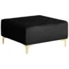 Beliani Ottomaan ABERDEEN - Zwart Fluweel -Meubelwinkel 1000095865