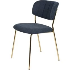 Puur Viken Eetkamerstoel - Stof - Blauw