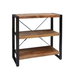 Boekenkast Minneapolis 90cm - Mangohout - Bruin - Rechthoekig -Meubelwinkel 1000096824 0102