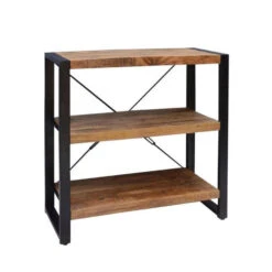 Boekenkast Minneapolis 90cm - Mangohout - Bruin - Rechthoekig