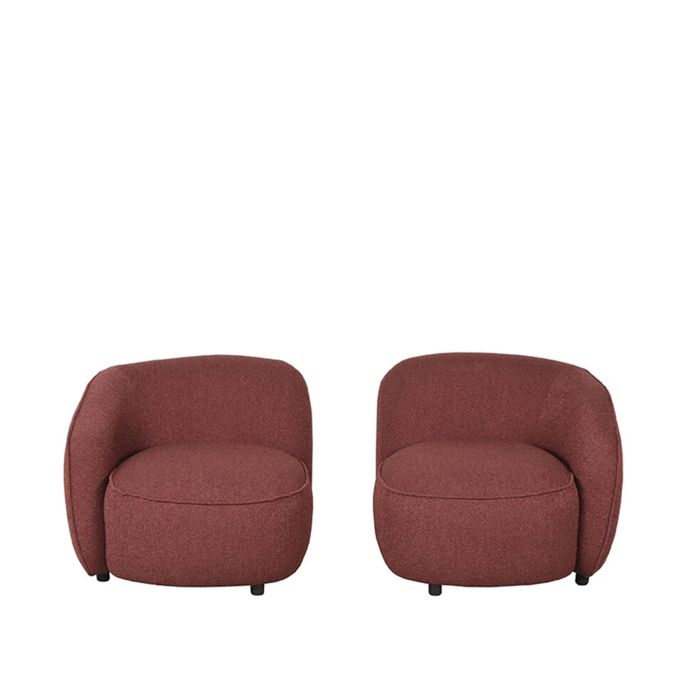 LABEL51 Fauteuil Livo Rechts - Winered - Boucle 6 LABEL51 Fauteuil Livo Rechts - Winered - Boucle - Afbeelding 4