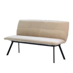 Eetkamerbank Rechthoek - Beige Stof - 160x60x88cm - Harper