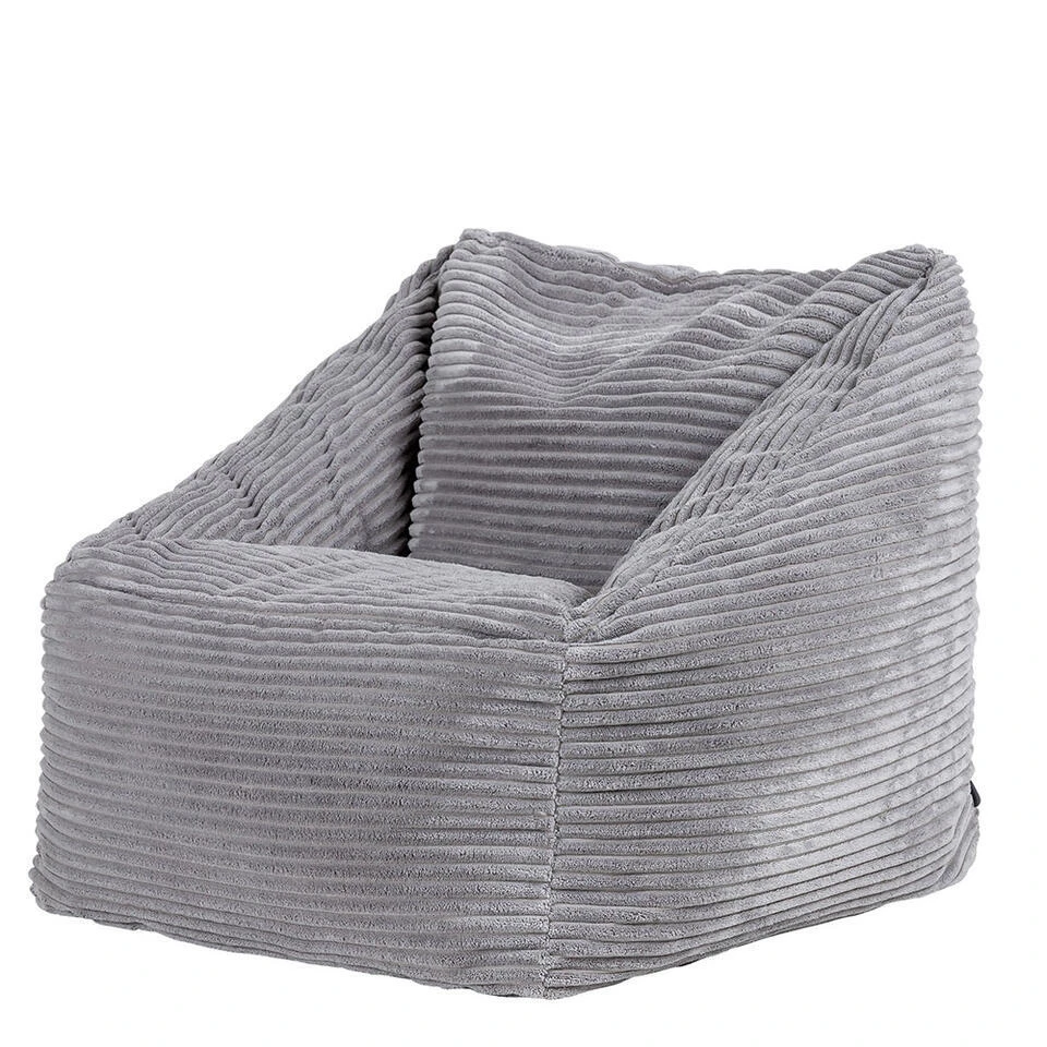 Icon Kinderzitzakken Morgan - Corduroy Zitzak Met Vulling - Grijs 3 Icon Kinderzitzakken Morgan - Corduroy Zitzak Met Vulling - Grijs