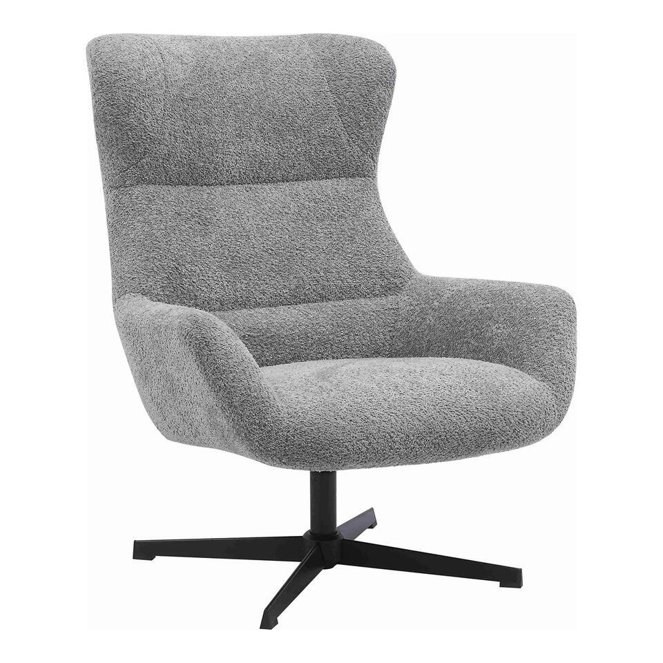 Fauteuil Draaibaar - Donkergrijs Stof - 89x80x101cm - Bescia 3 Fauteuil Draaibaar - Donkergrijs Stof - 89x80x101cm - Bescia
