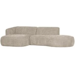 WOOOD Polly Chaise Longue - Polyester - Zand - 71x258x150/105