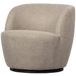 WOOOD Serra Draaifauteuil - Geweven Stof - Zand - 75x70x69
