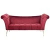 NANTILLY - Chaise Longue - Rood - Fluweel -Meubelwinkel 1000142919