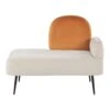 ARCEY - Chaise Longue - Wit/Oranje - Fluweel 2 ARCEY - Chaise Longue - Wit/Oranje - Fluweel -Meubelwinkel 1000142952