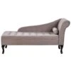 PESSAC - Chaise Longue - Taupe - Rechterzijde - Fluweel -Meubelwinkel 1000142967
