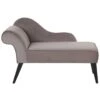 BIARRITZ - Chaise Longue - Grijs - Linkerzijde - Fluweel -Meubelwinkel 1000142986