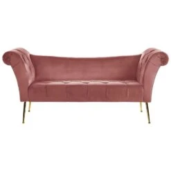 NANTILLY - Chaise Longue - Roze - Symmetrisch - Fluweel