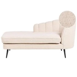 ALLIER - Chaise Longue - Beige - Rechterzijde - Bouclé
