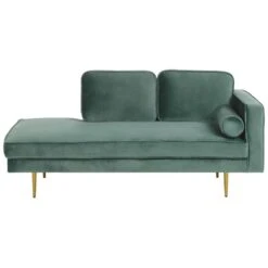 MIRAMAS - Chaise Longue - Groen - Rechterzijde - Fluweel