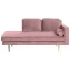 MIRAMAS - Chaise Longue - Roze - Rechterzijde - Fluweel -Meubelwinkel 1000143056