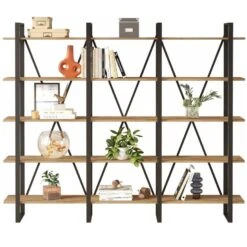 Boekenrek Charissa 220cm - Den/zwart