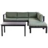 MESSINA - Loungeset Voor 5 - Zwart/Groen - Aluminium 1 MESSINA - Loungeset Voor 5 - Zwart/Groen - Aluminium -Meubelwinkel 1000144116