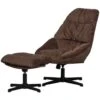 WOOOD Yaro Draaifauteuil Met Hocker - Chenille - Espresso - 94x71x83 2 WOOOD Yaro Draaifauteuil Met Hocker - Chenille - Espresso - 94x71x83 -Meubelwinkel 1000147856