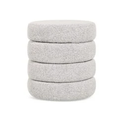 Poef Lune - Bouclé Naturel