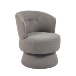 Draaifauteuil Taupe Stof - 65x64x79cm - Zithoogte 45cm - Moïse