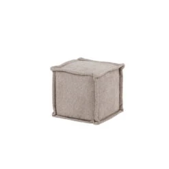 Fjôrd Poef Grijs Bouclé - 40x40x38cm - Scandinavisch - Poef Castine - Giga