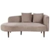 CHAUMONT - Chaise Longue - Taupe - Rechterzijde - Fluweel -Meubelwinkel 1000154381