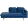 MIRAMAS - Chaise Longue - Blauw - Rechterzijde - Fluweel 2 MIRAMAS - Chaise Longue - Blauw - Rechterzijde - Fluweel -Meubelwinkel 1000154407