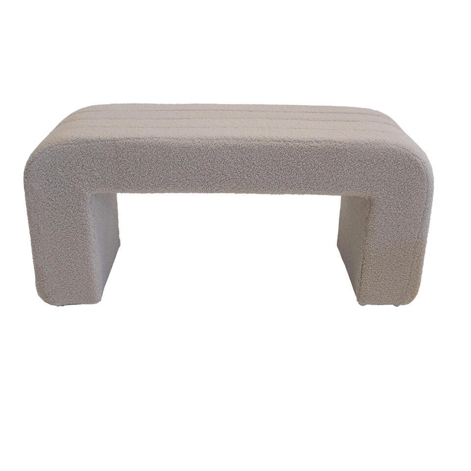 Halbankje Taupe Bouclé - 99x38x46cm - Sera 3 Halbankje Taupe Bouclé - 99x38x46cm - Sera