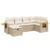 VidaXL - Loungeset - Beige And Crèmewit - Poly Rattan - 6 Stuks - Met Kussens -Meubelwinkel 1000163512