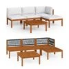 VidaXL - Loungeset - Wit - Acaciahout - 5 Stuks- Met Kussens -Meubelwinkel 1000163522