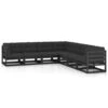 VidaXL - Loungeset - Zwart - Grenenhout - 7 Stuks - Met Kussens 2 VidaXL - Loungeset - Zwart - Grenenhout - 7 Stuks - Met Kussens -Meubelwinkel 1000163538