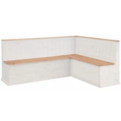 Sara - Eetkamerbank In Grenen Wit/gebeitste Was