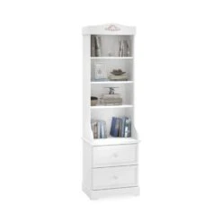 Rustic - Boekenkast - Meisjeskamer - 54x38x179 Cm - Wit