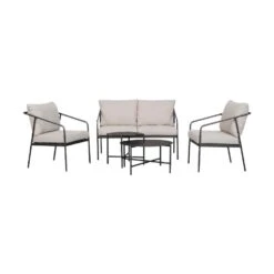 Lisomme Nikki Tuin Loungeset Zwart 5 Delig - Met Zitkussens