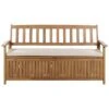 SOVANA - Tuinbank Met Opbergruimte - Lichthout/Taupe - Acaciahout -Meubelwinkel 1000170918