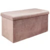 Home Deco Poef Velvet - Opbergbox - Oud Roze - 76 X 38 Cm -Meubelwinkel 1000171608