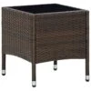VidaXL - Loungetafel - Bruin - Poly Rattan - 40x40x45 Cm -Meubelwinkel 1000172499