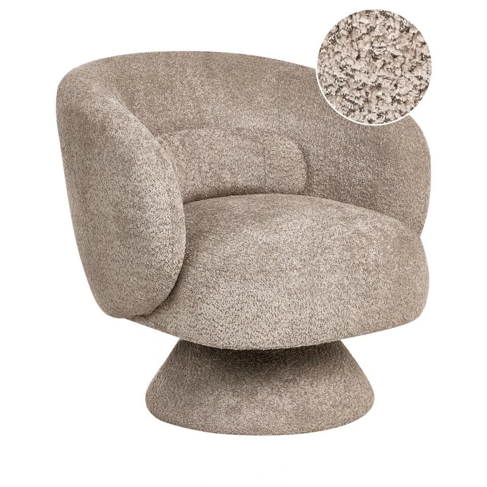 LIEKSA - Fauteuil - Beige - Bouclé 3 LIEKSA - Fauteuil - Beige - Bouclé