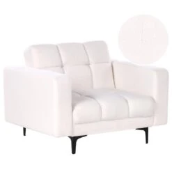 ALNES - Fauteuil - Wit - Polyester