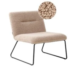 COTULLA - Fauteuil - Beige - Bouclé