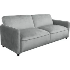 Alicia - Slaapbank 3-zits In Lichtgrijze Fluweel